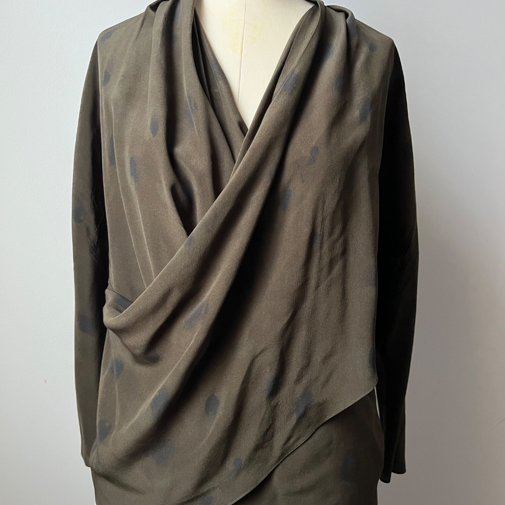 Cortana leopard-print green blouse